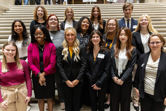 Undergrads participating in Undergrad research day at the capitol